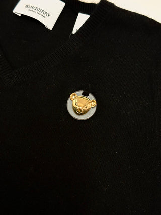 Burberry Black Cashmere Pullover with Iconic Bear