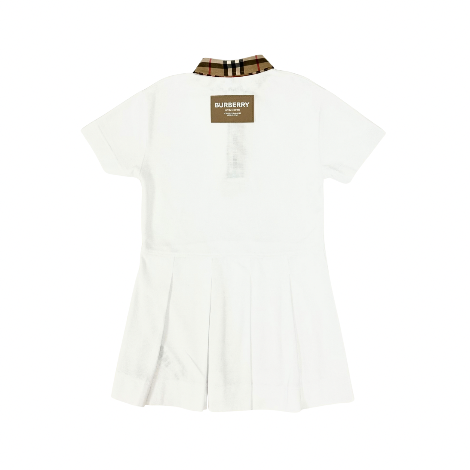 Burberry Classic Vintage Detailed White Polo Dress