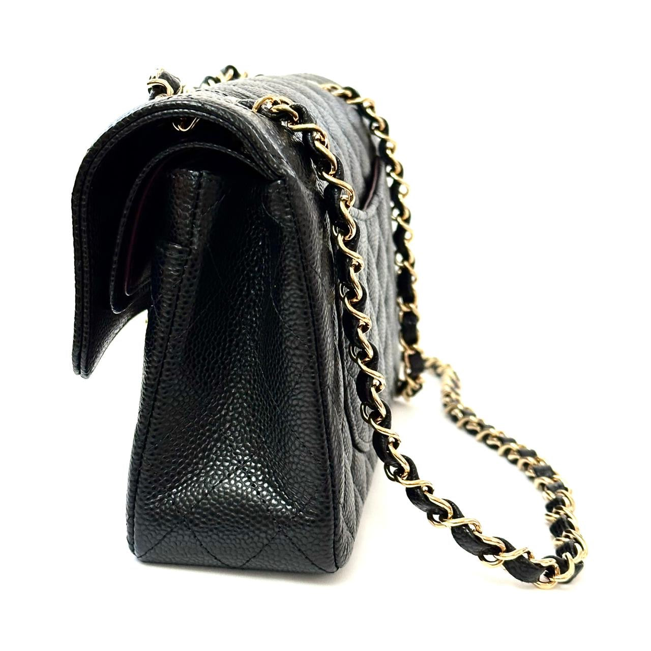 Chanel Small Classic Double Flap Caviar Gold Hardware Black