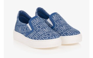 Moschino Blue Jacquard Trainers