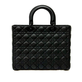 Christian Dior Medium Black Ultramatte Cannage Lambakin