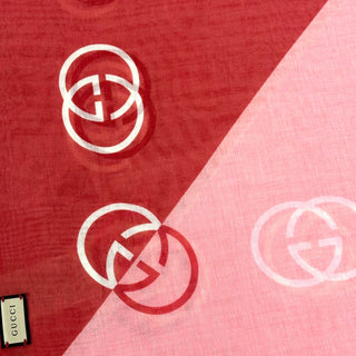 Gucci Tri Color Cotton Scarf Red/ Pink