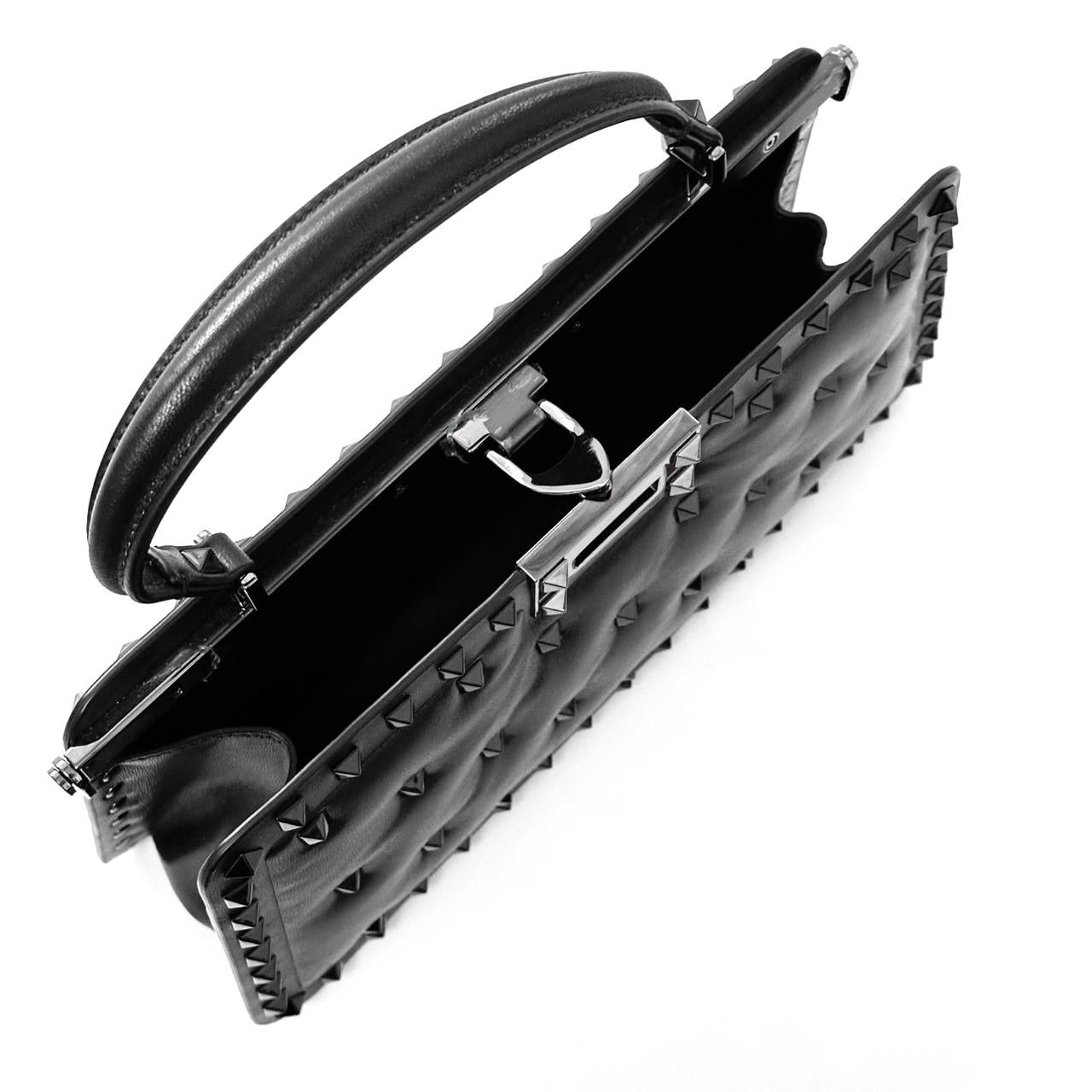 Valentino Garavani Small Rockstud Top Handle Bag in Nappa Leather