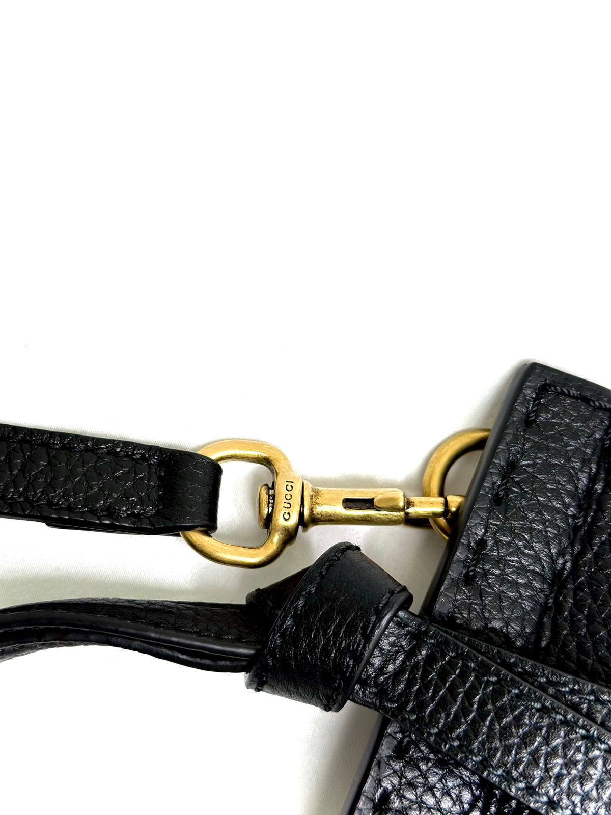 Gucci Black Leather Top Handle Bag