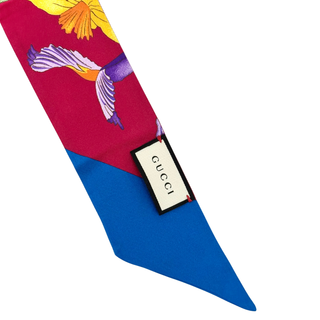 Gucci Printed Silk Twill Ribbon / Red Multicolour