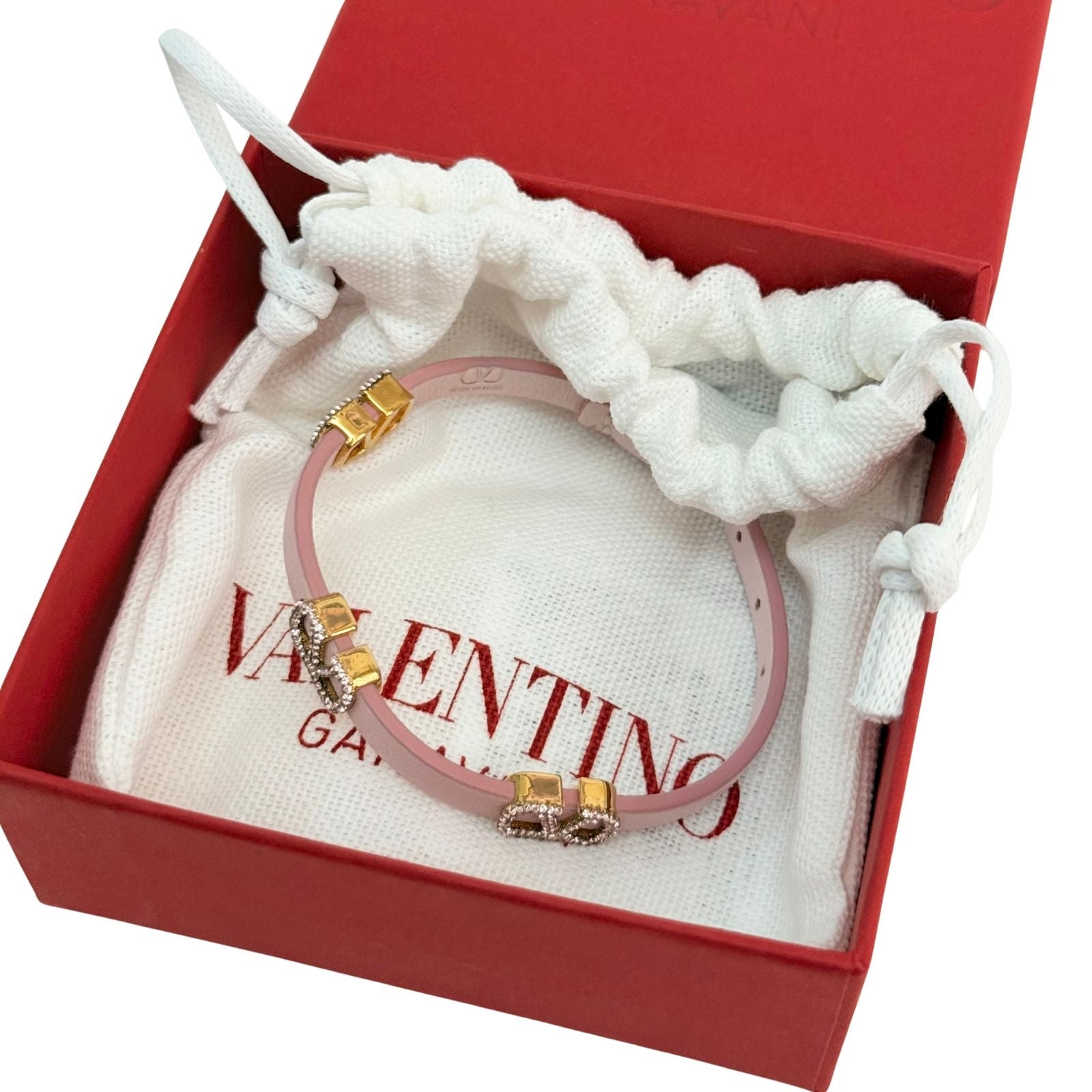 Valentino Garavani Vlogo Leather Bracelet