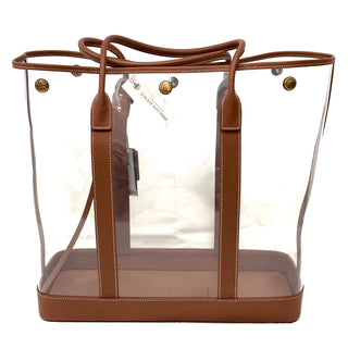 Saint Laurent Calfskin Vinyl Cabas Tote with Pouch