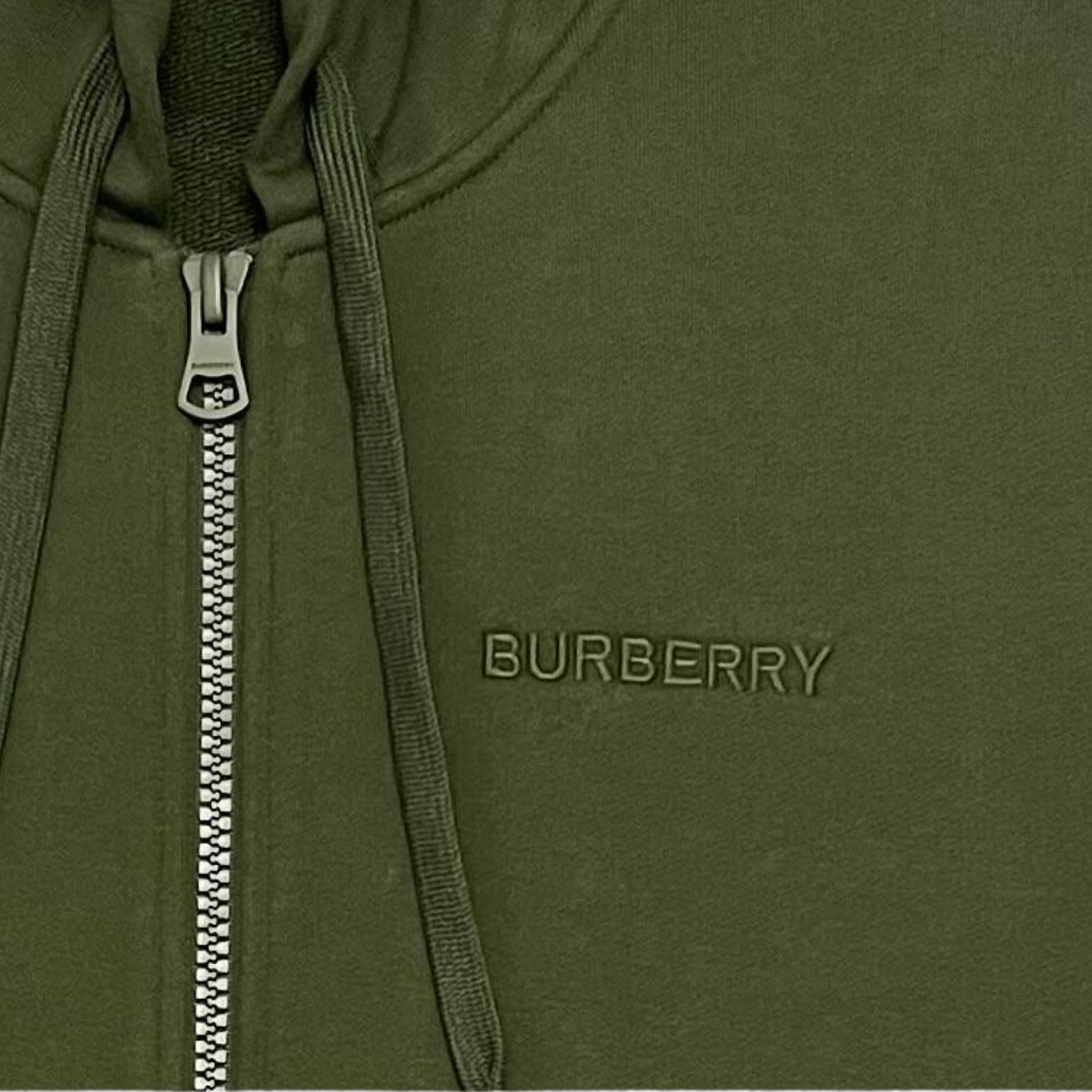 Burberry Army Green Zip Cardigan Classic Hoodie