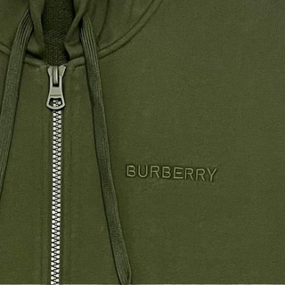 Burberry Army Green Zip Cardigan Classic Hoodie
