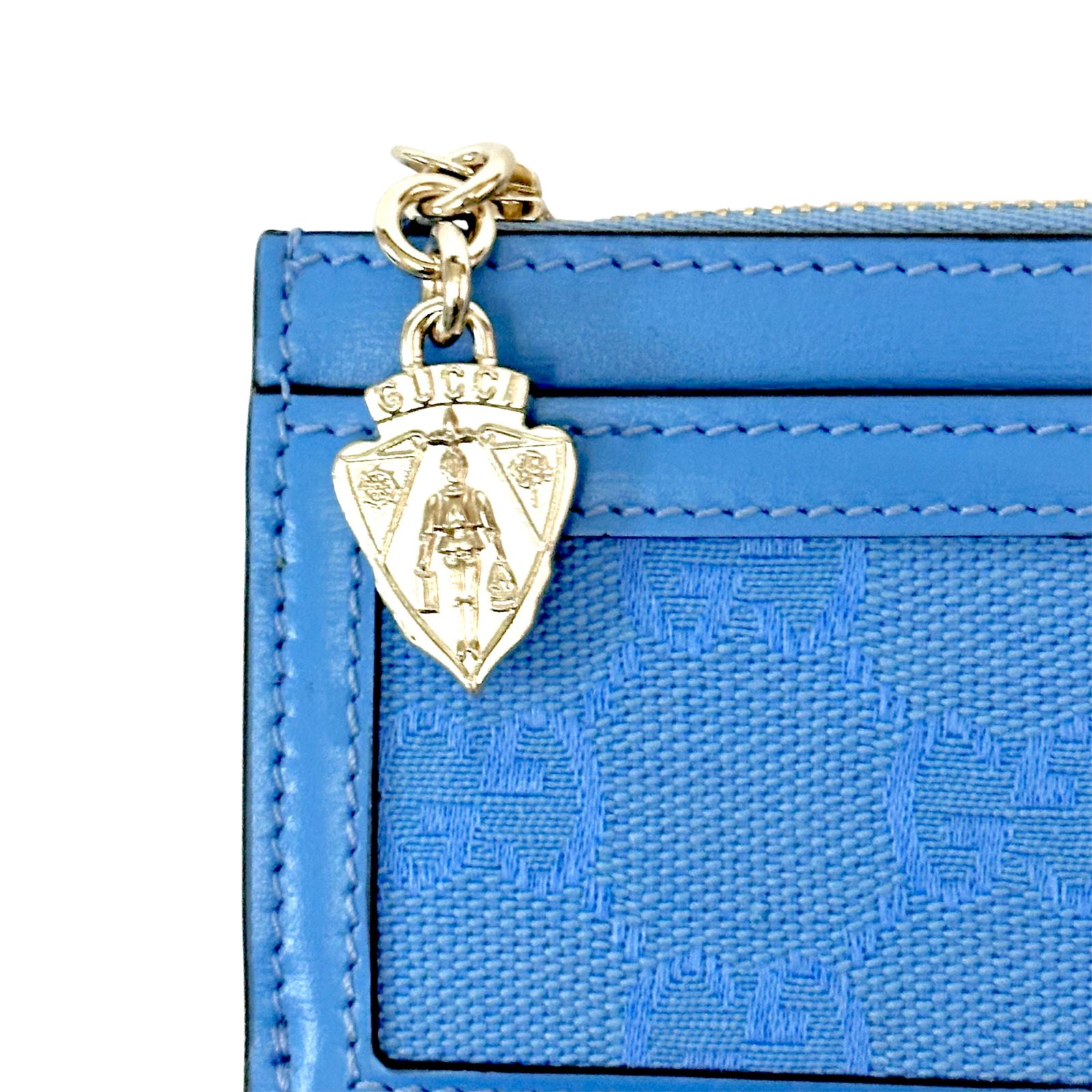 Gucci Luce Card Case Wallet Light Blue