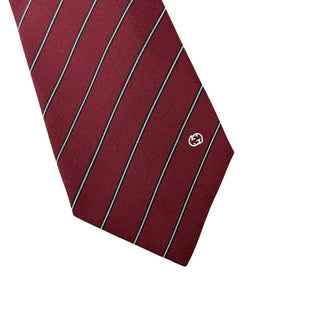 Gucci Red With White Stripes Silk Tie