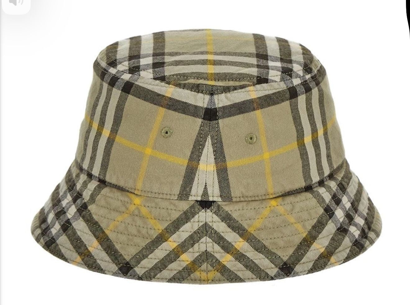 Burberry Army Green Caro Patch Bucket Hat