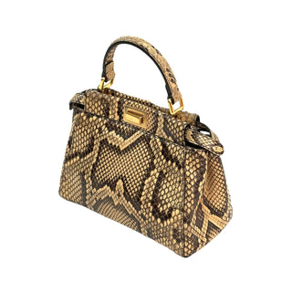 Fendi Peekaboo Mini Python Beige