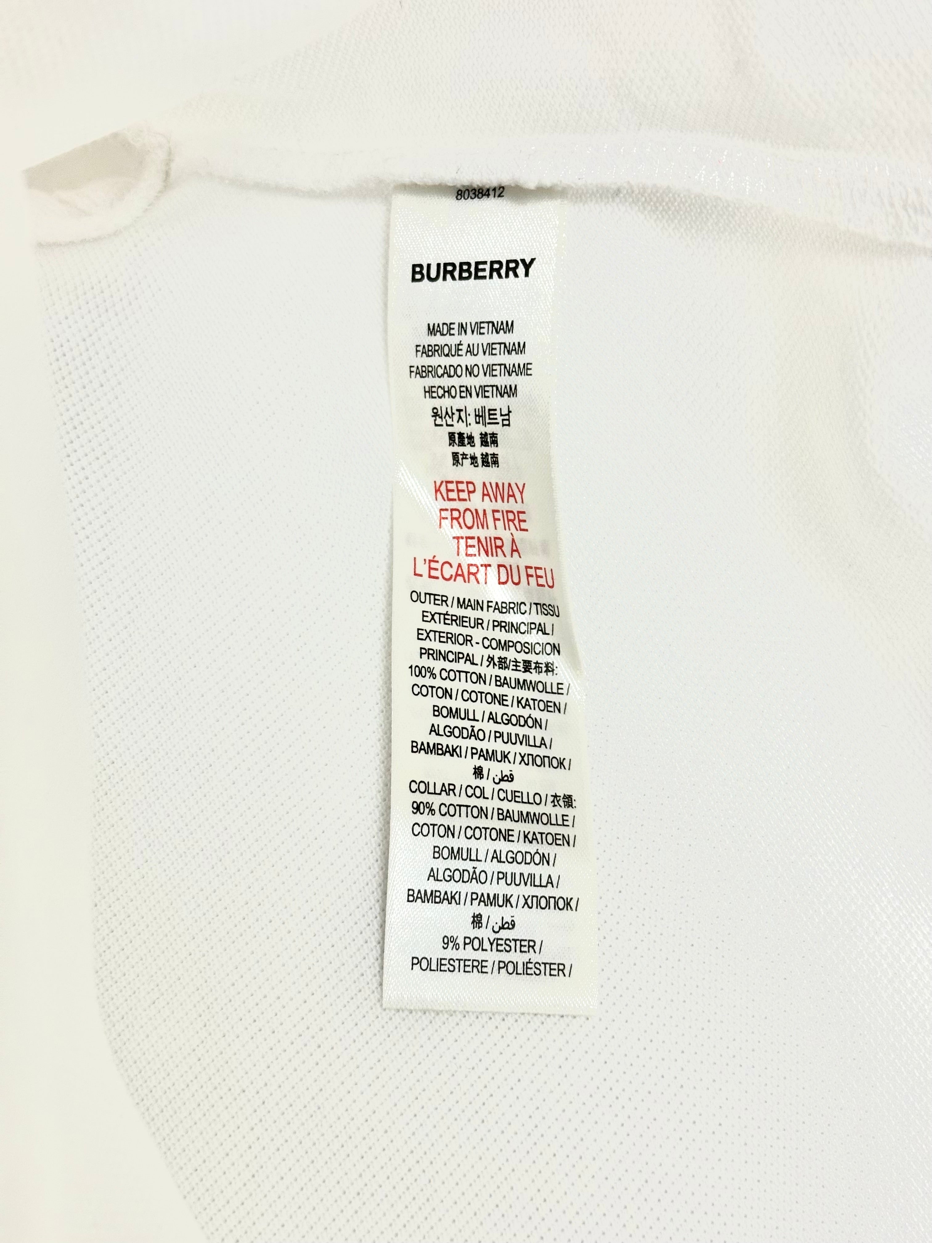 Burberry White Icon Stripe Polo Shirt