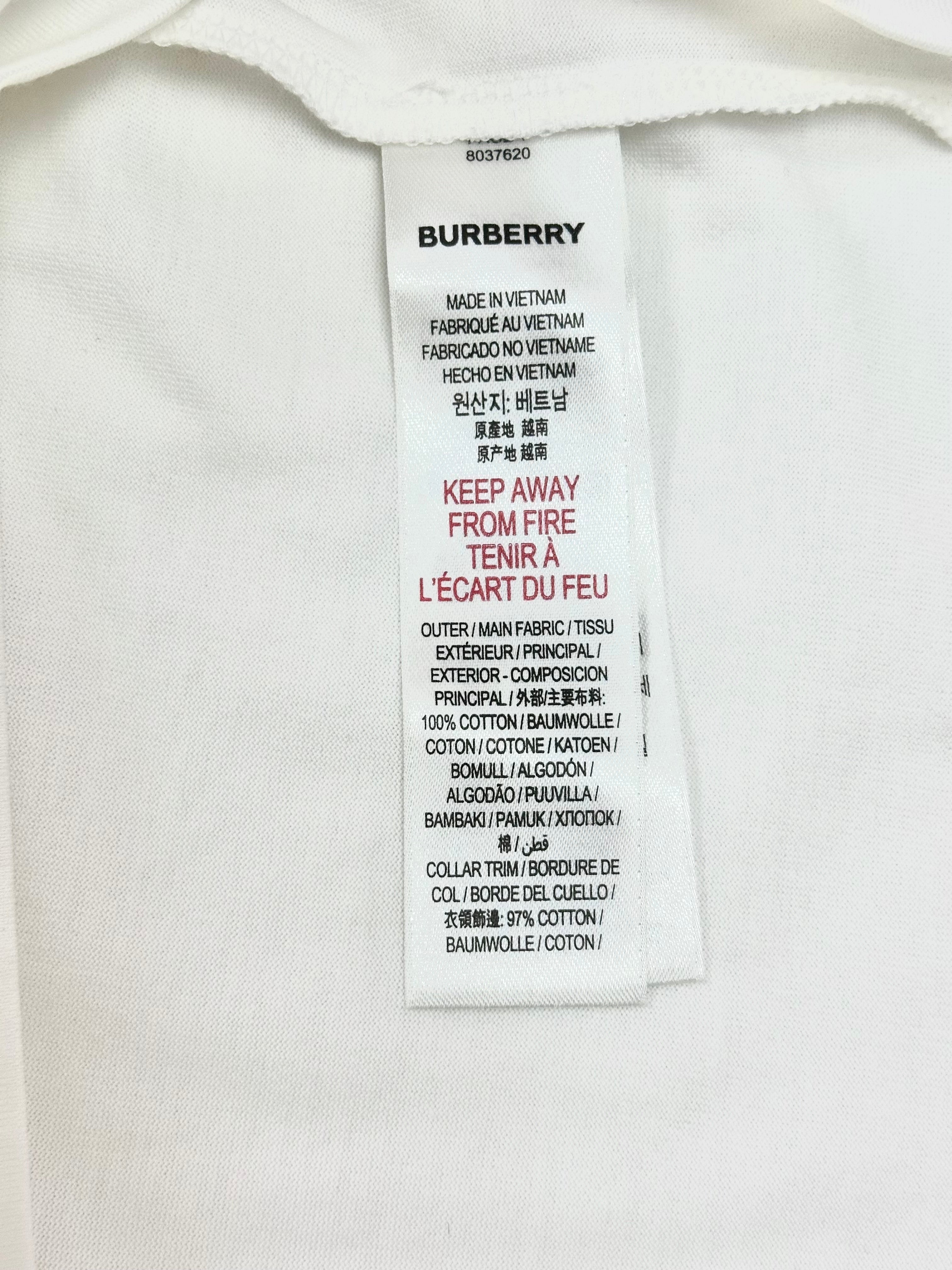 Burberry White Classic Tea Cup Logo T‘shirt