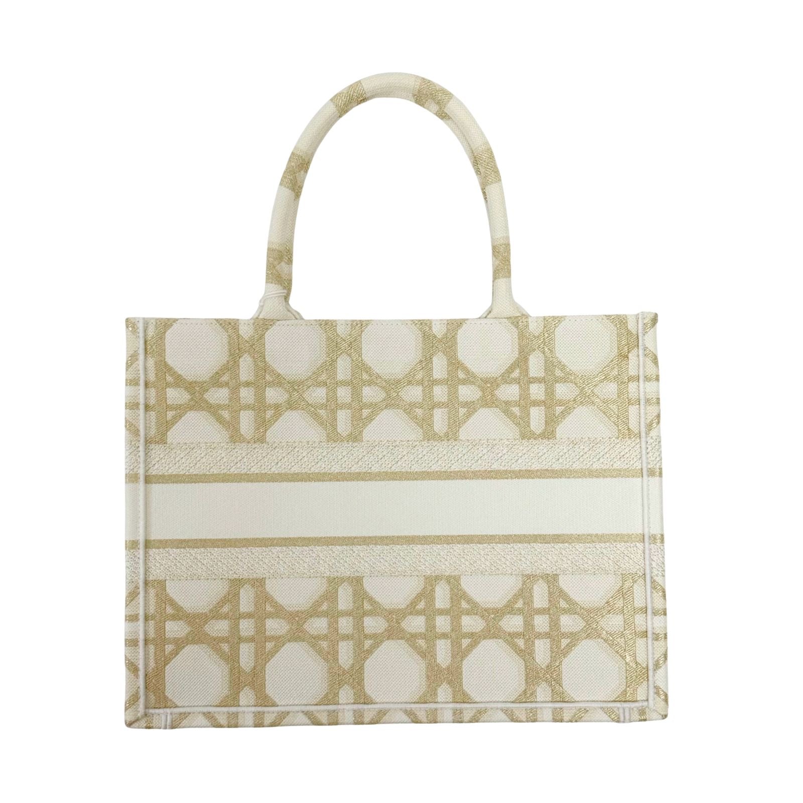 Christian Dior Book Tote Medium Embroidered Cannage Canvas Tote