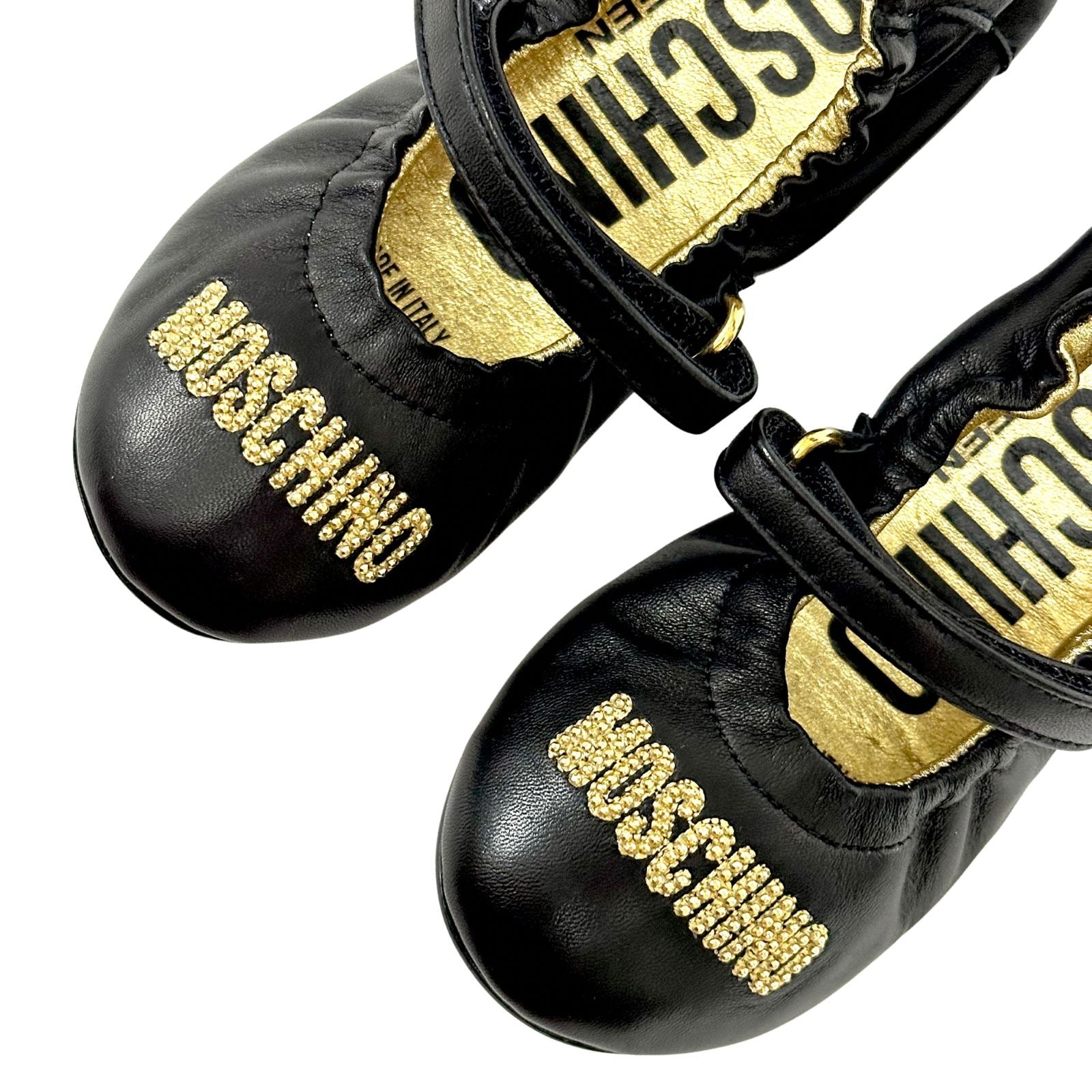 Moschino Black Logo Lettering Ballerina
