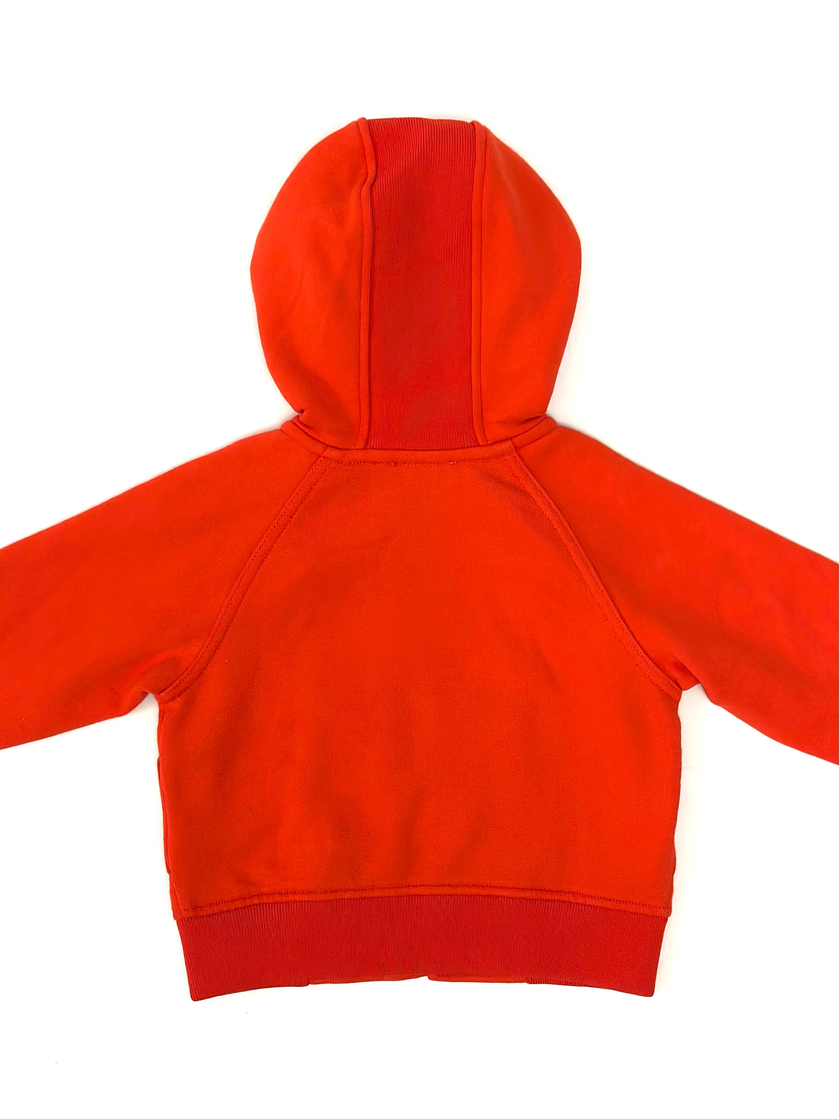 Burberry Orange Zip Hoodie with White Horse Logo