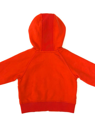 Burberry Orange Zip Hoodie with White Horse Logo