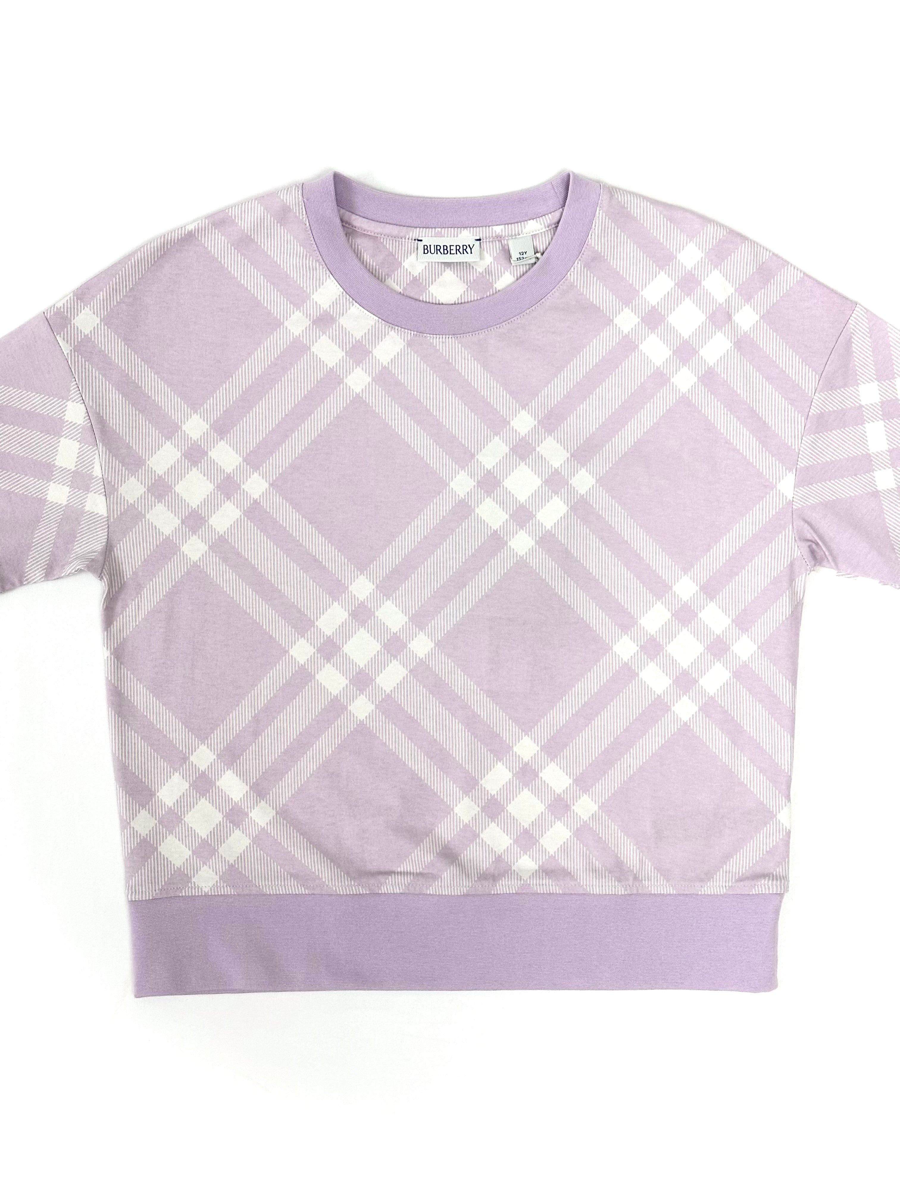 Burberry Classic Caro Patch Lavender White Shirt