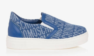 Moschino Blue Jacquard Trainers
