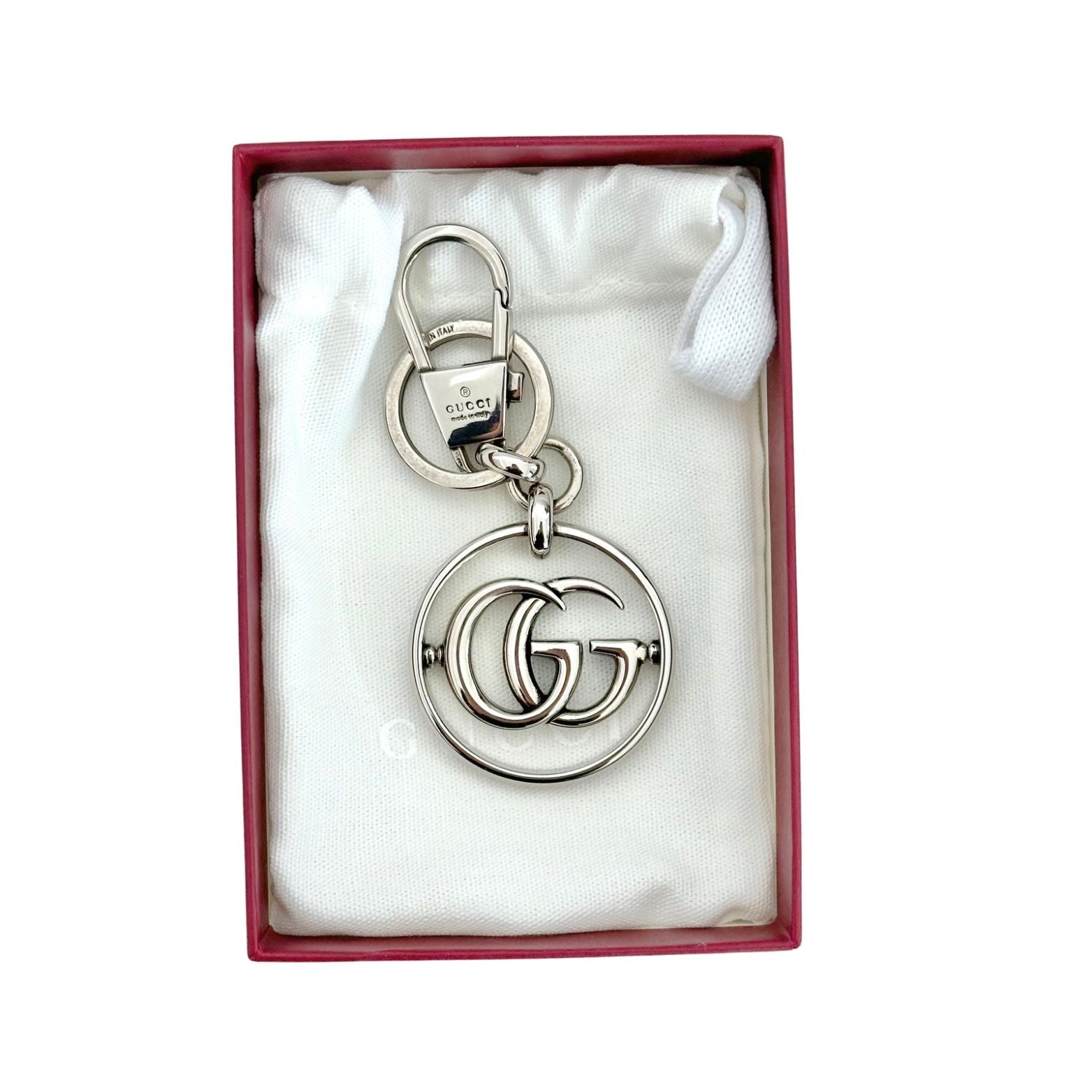 Gucci Silver GG Key Chain