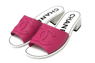 Chanel White Pink Sandals