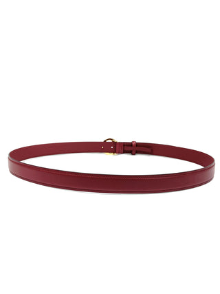 Gucci Dark Red Gold Blondie Buckle Leather Belt
