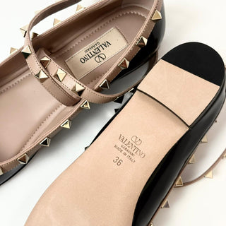 Valentino Rockstud Ballerina in Patent Leather