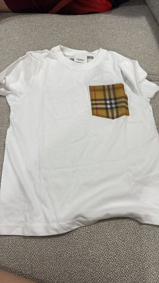 Burberry White Shirt with Logo in the Pocket