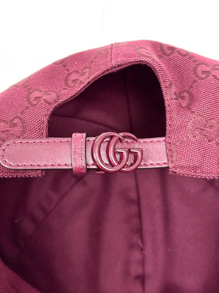 Gucci Baseball Cap With GG Print Burgundy