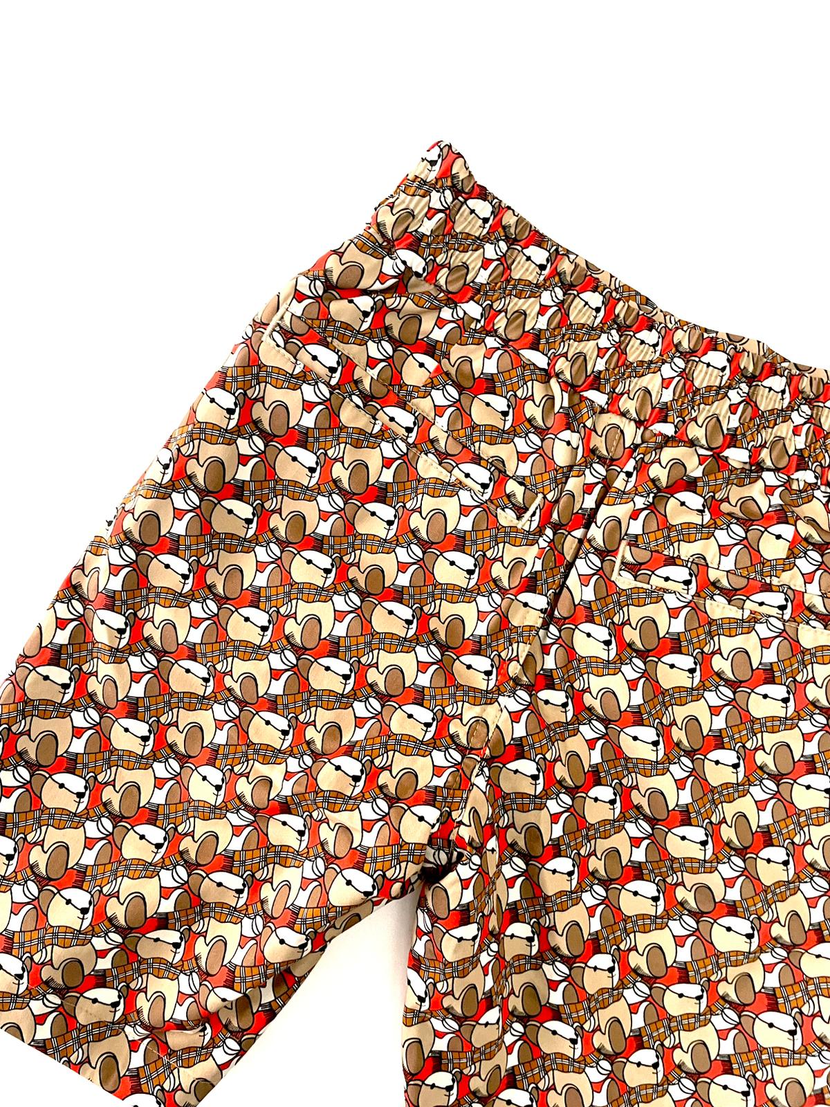Burberry Iconic Bear Logo Silk Cotton Shorts
