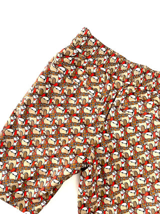Burberry Iconic Bear Logo Silk Cotton Shorts