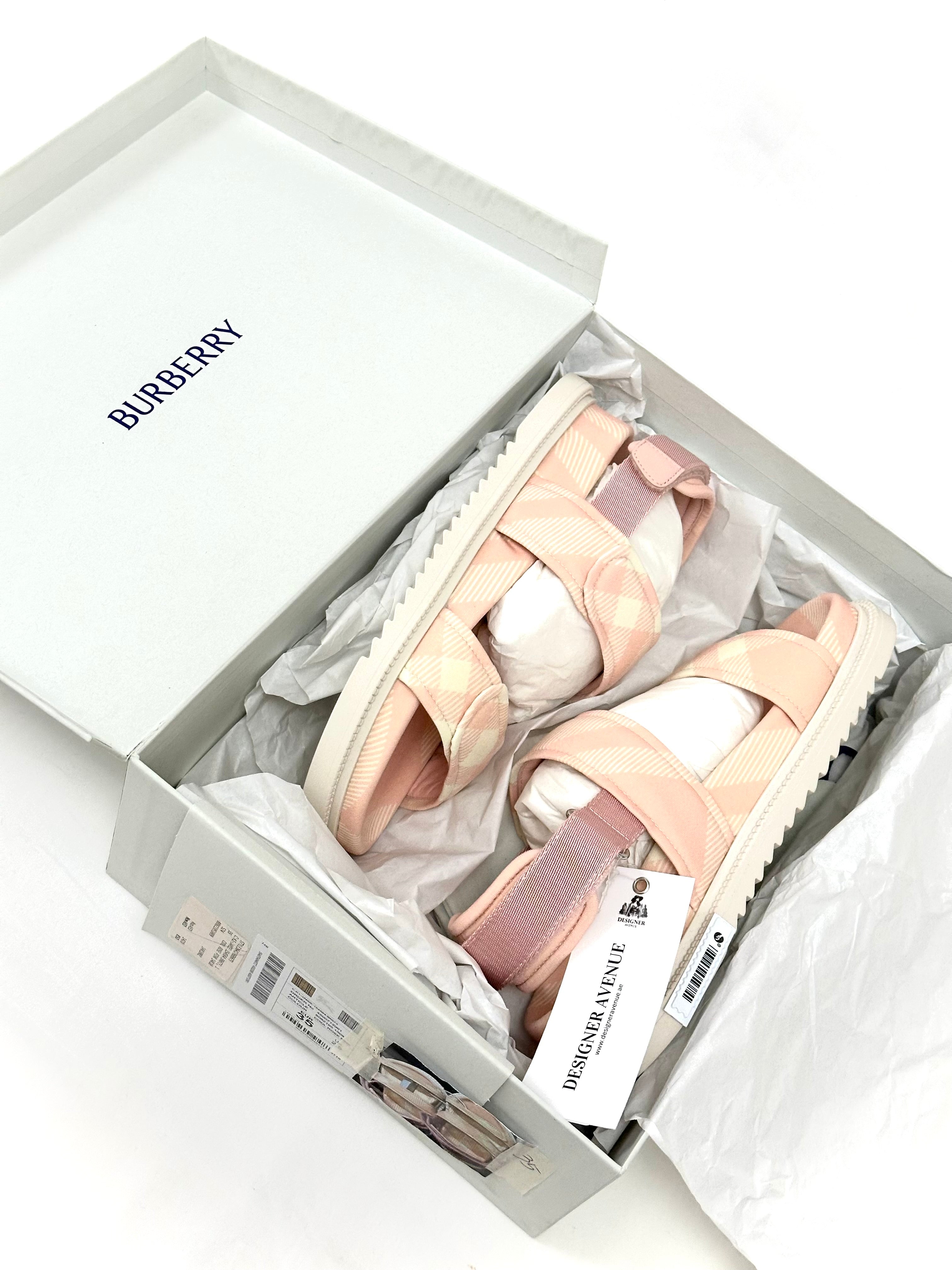 Burberry Peach Classic Caro Patch Sandals