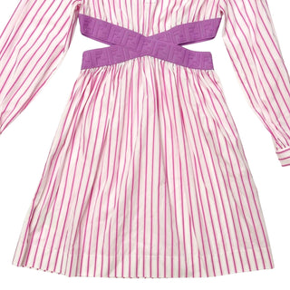 Fendi Striped Cut Out Shirt Dress