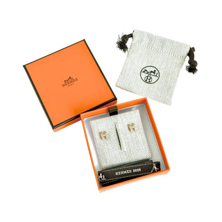 Hermes Mini Pop Earrings Marron Glace