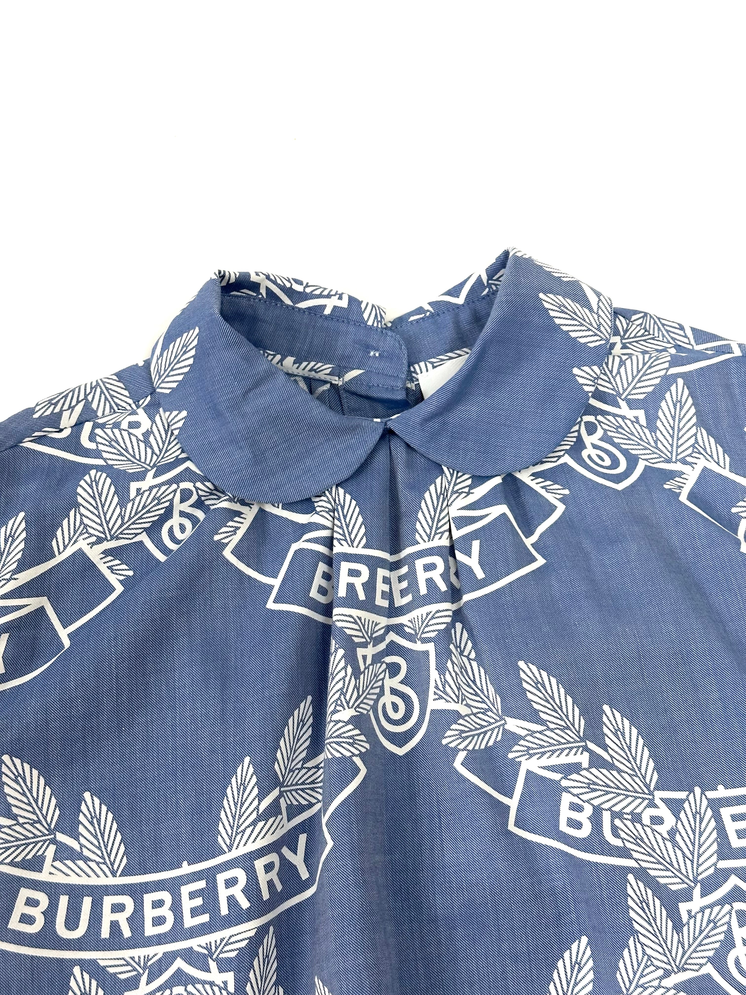 Burberry Soft Denim Shirt with Collar and Button in the back