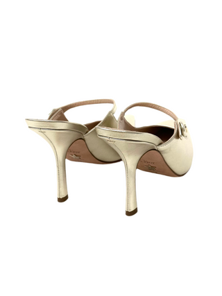 Dior Heeled Mule Gold Tone Metallic Lambskin