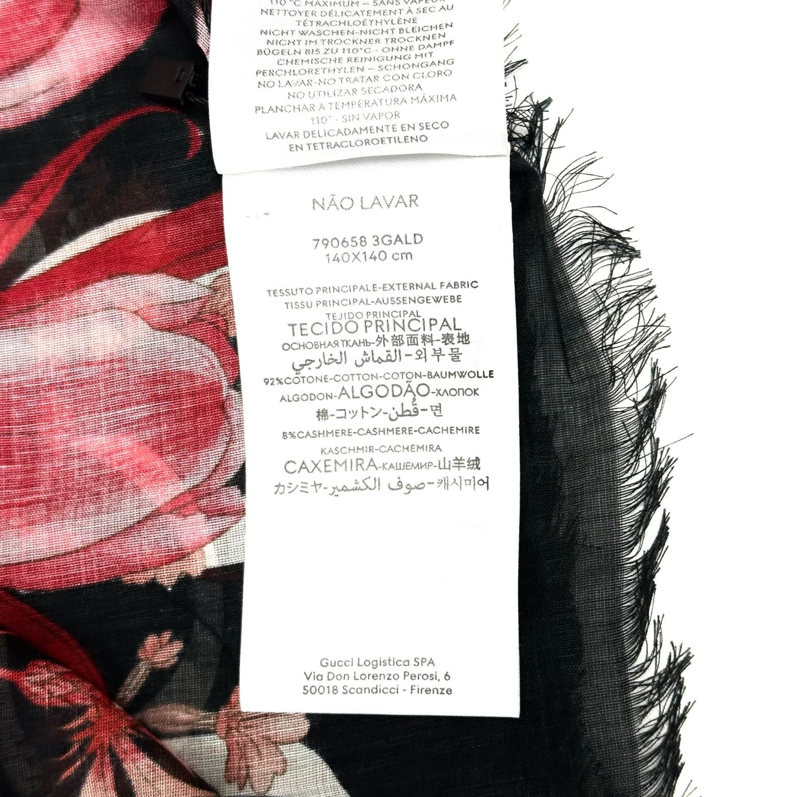 Gucci Cotton/Wool Floral Print Scarf