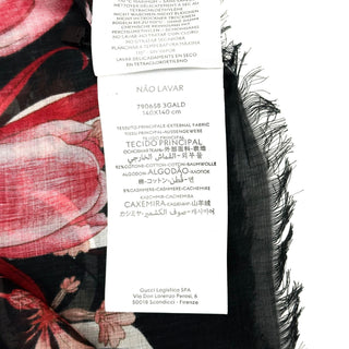 Gucci Cotton/Wool Floral Print Scarf