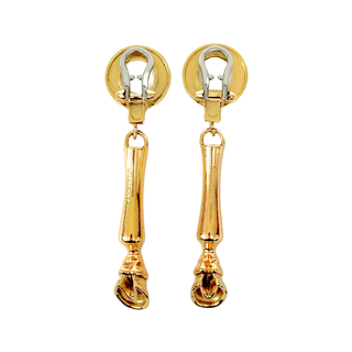 Burberry Gold Coated Horse Hoof Clip Earringd