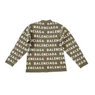 Balenciaga Maglia Wool Cardigan Dark Beige White