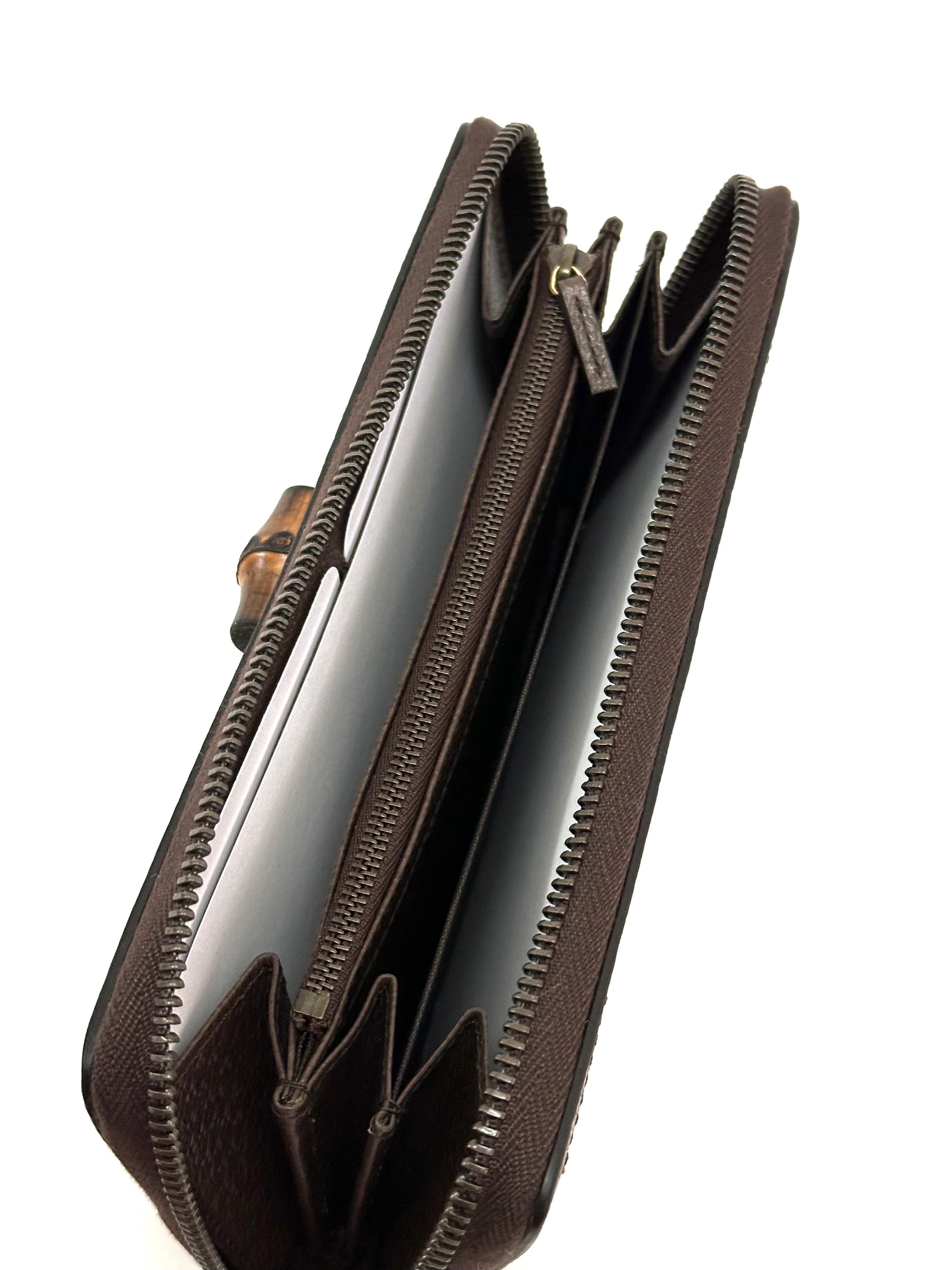 Gucci Long Wallet Bamboo Brown Beige