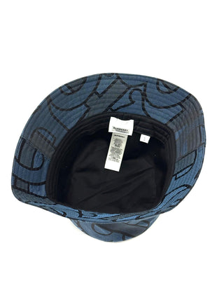 Burberry Jacquard Navy Logo Bucket Hat