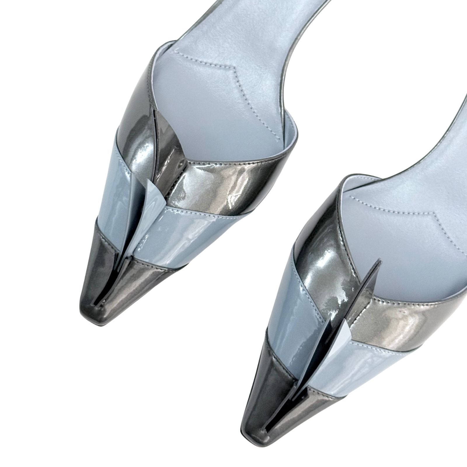 Prada Two Tone Patent Leather D Orsay Pumps