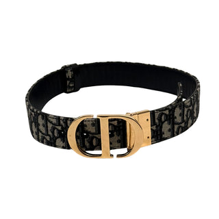 Christian Dior Mointaigne Reversible Belt Oblique Navy