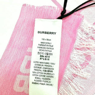 Burberry Pink White Classic Caro Patch Scarf