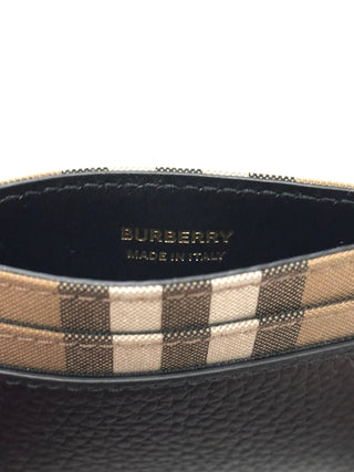 Burberry Classic Blk Beige Card Holder
