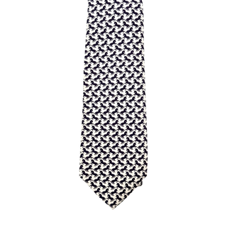 Gucci White Black Silk Tie