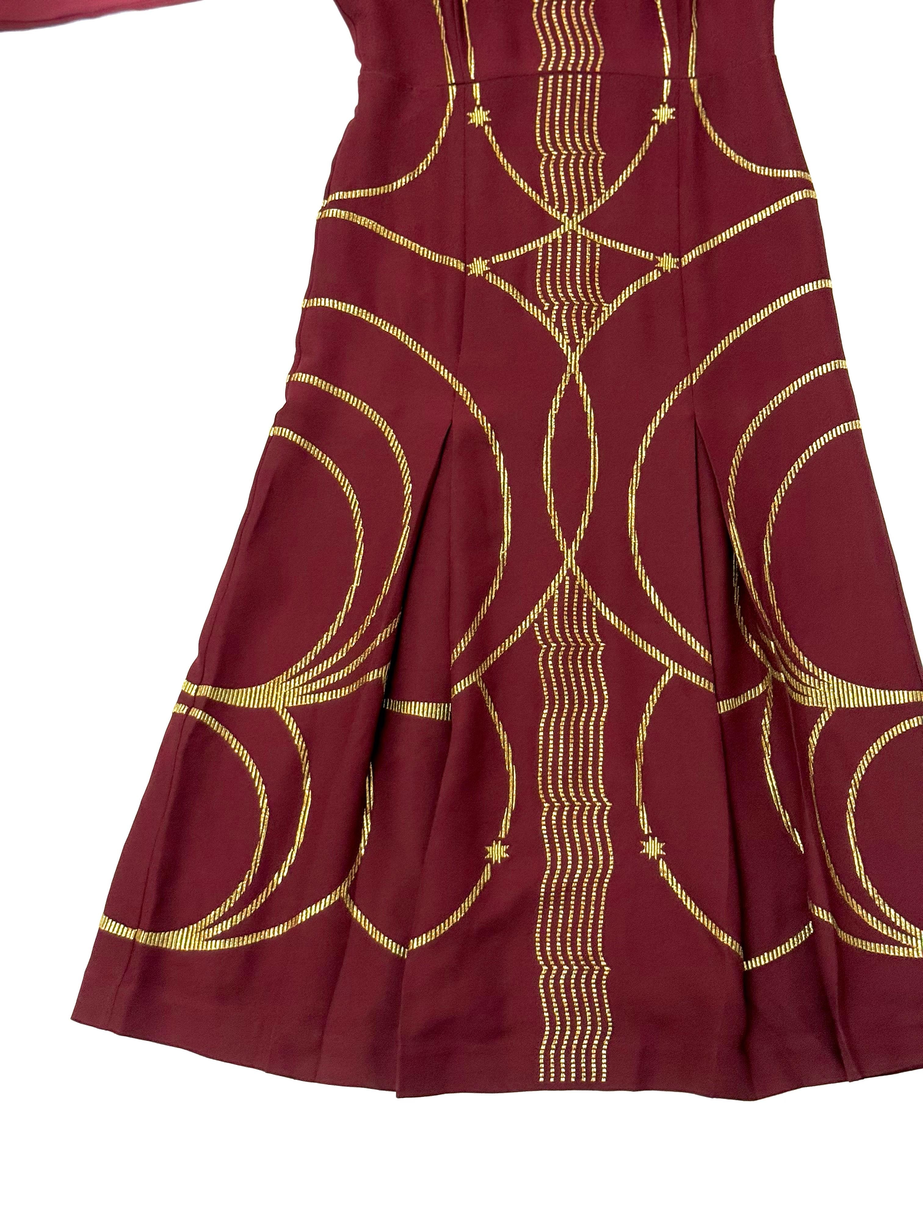 Burberry Burgundy Mulberry Silk Dress